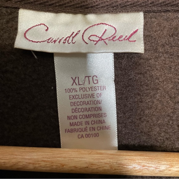 Carroll Reed Fleece‎ Zip Up Sweater with Floral Embroidery - XL - Picture 4 of 6